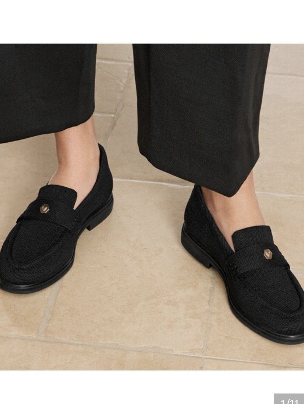 Vivaia Liana Black Penny Loafers Size 39